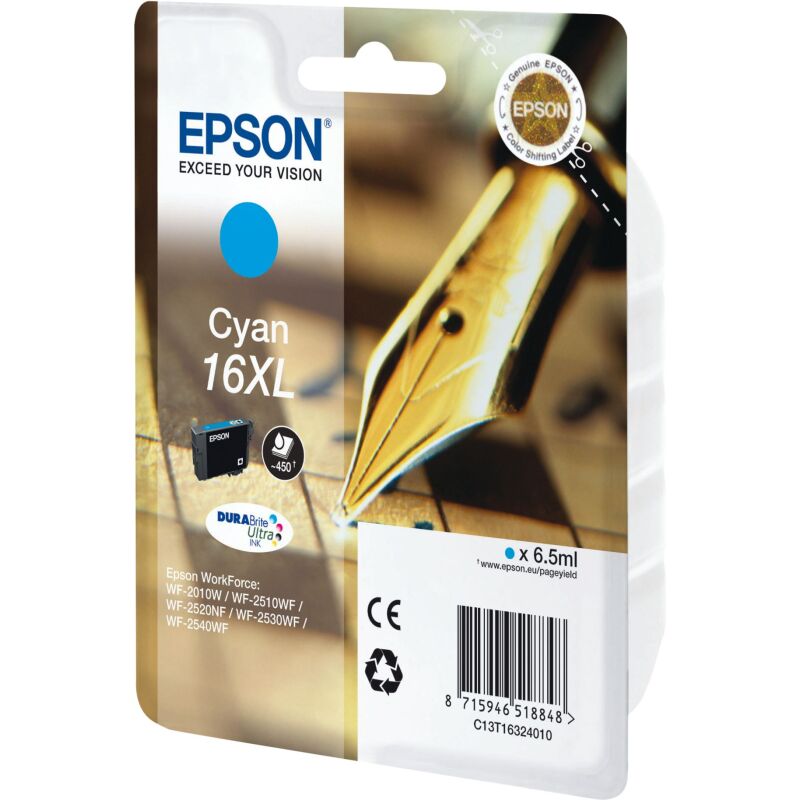 Cartouche Epson 16XL couleurs séparées haute capacité pour imprimante jet d'encre