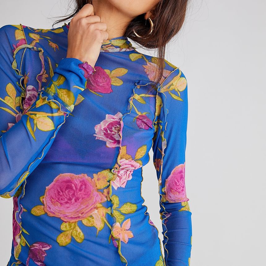 Genrovia - T-shirt met lange mouwen en bloemenprint