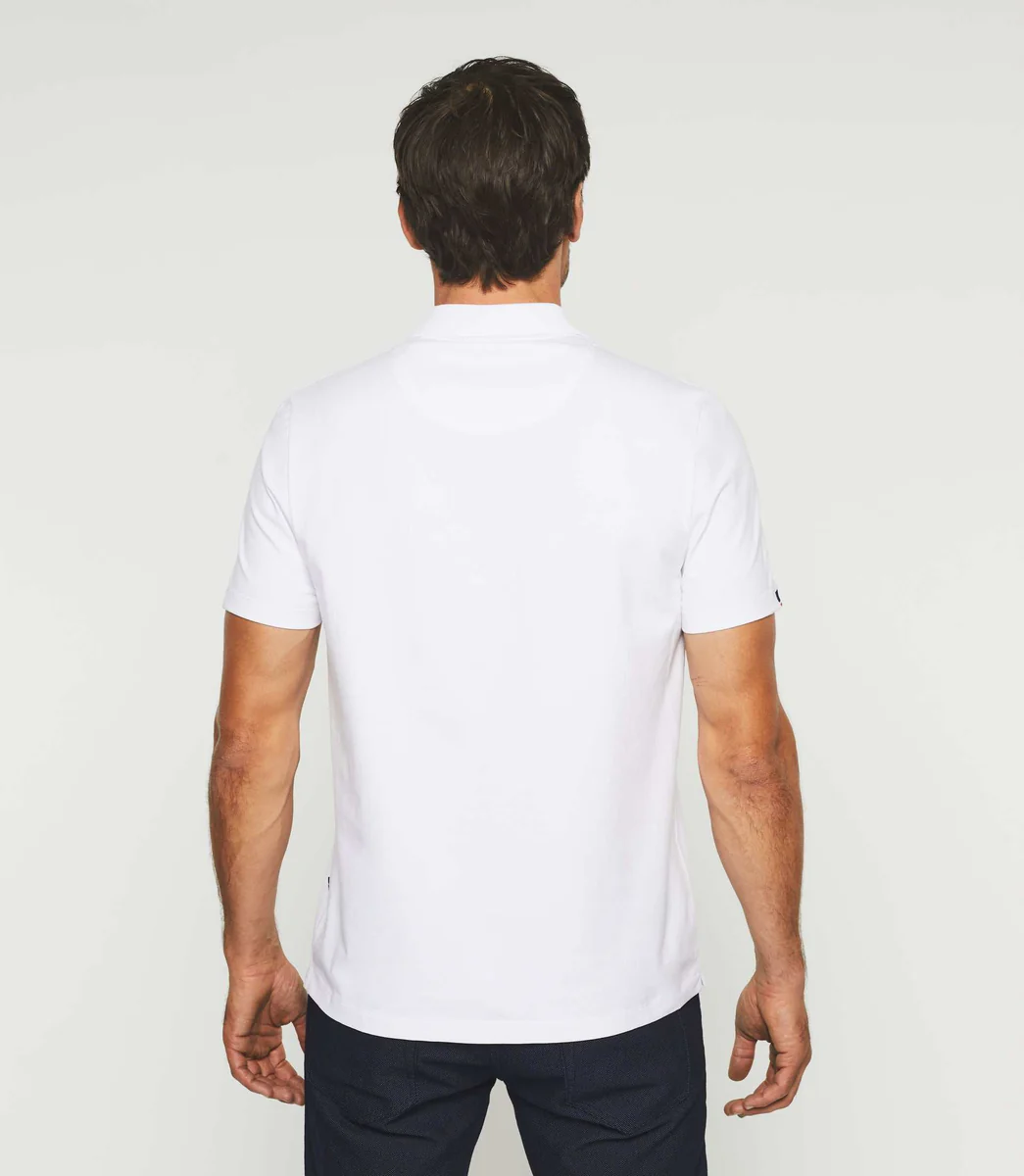 Polo manches courtes blanc 