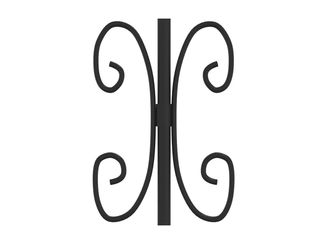 Portail et sommet de lance Noir 406x173 cm Acier enduit poudre