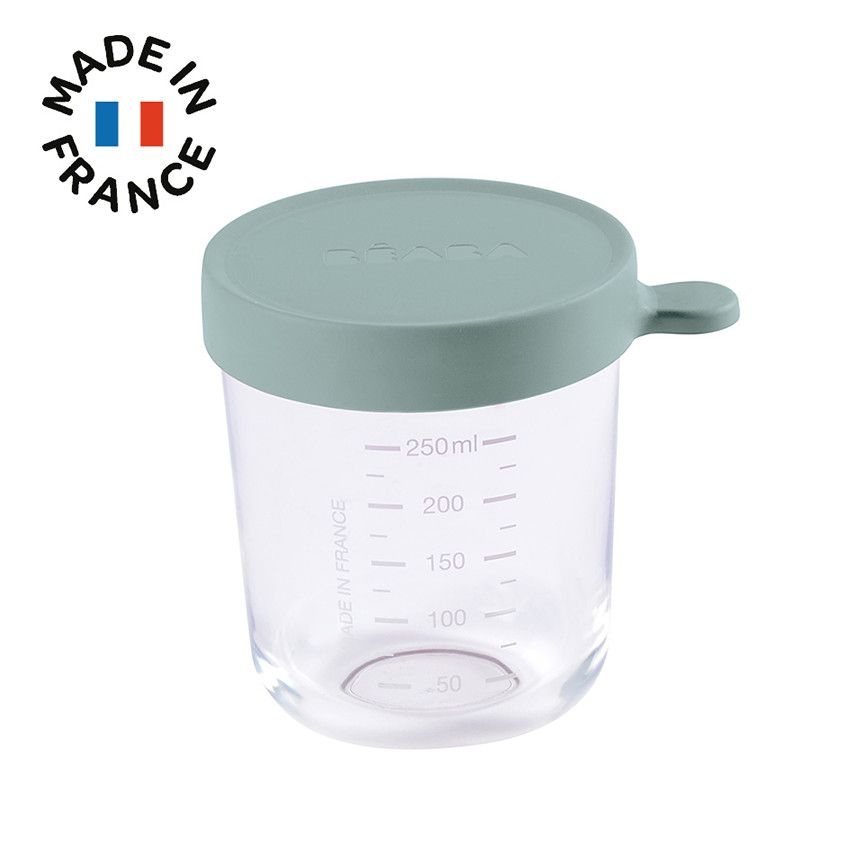 Pot de conservation en verre 250ml - Eucalyptus - Ecru