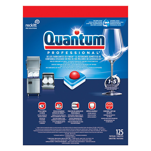 Tablettes lave-vaisselle cycle court Quantum Powerball, boîte de 125