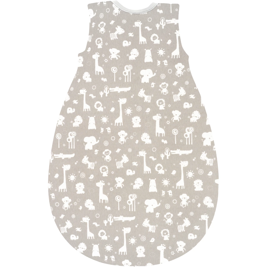 Alvi® Kugelschlafsack Mäxchen Light Zootiere taupe