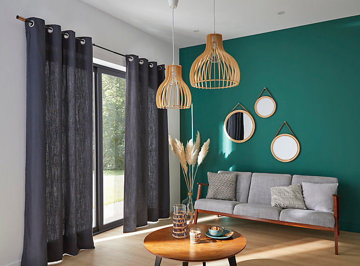 Miroir rond rotin Bolivia Ø42 cm + lanière cuir
