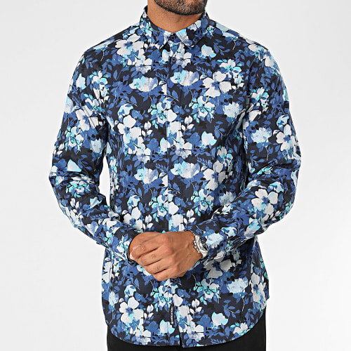 Chemise Manches Longues Casting Bleu Marine Floral