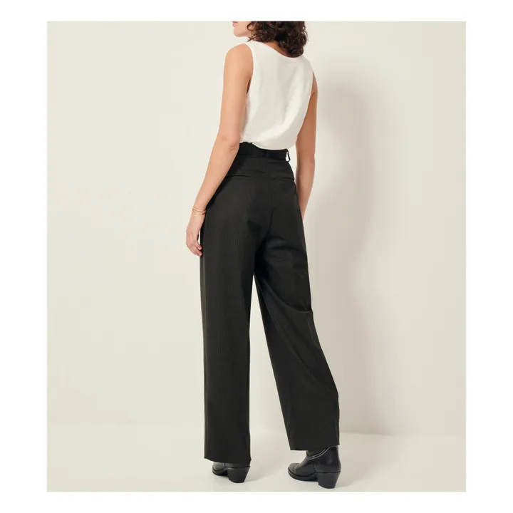 Sessùn Pantalon Emile Rayures Laine et Fibres Recyclées | Gris