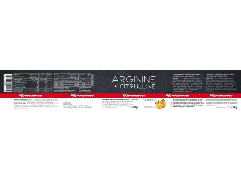 PowerFood One Pulver One Arginine   Citrulline Orange 300 g Pre-Workout Booster