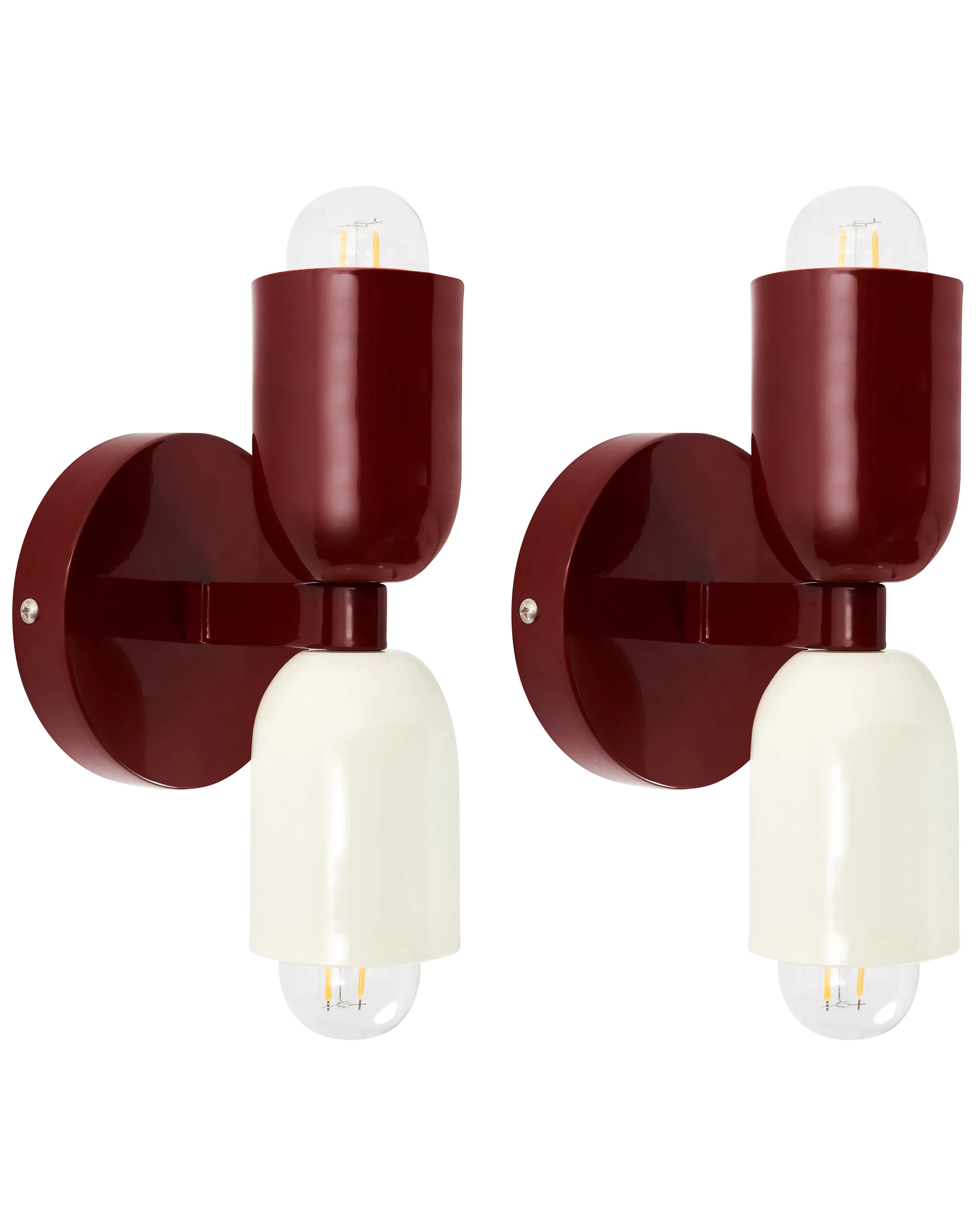 Set van 2 wandlampen TOPI Metaal Rood