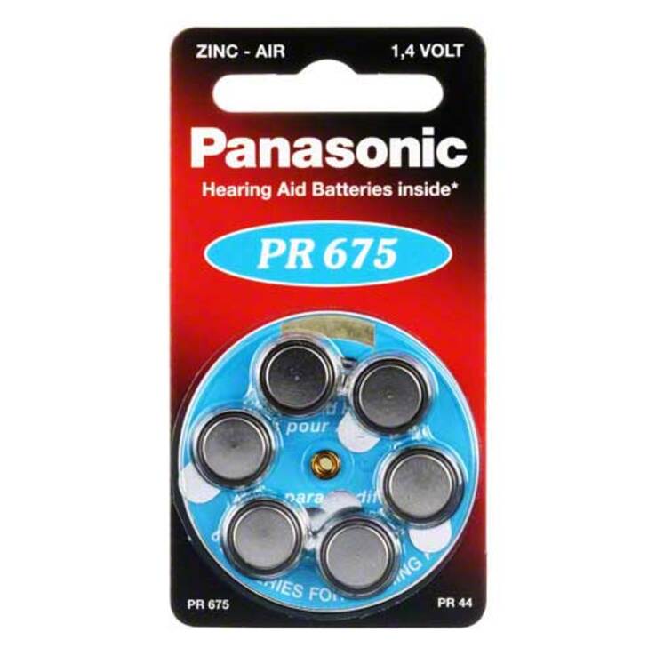 Batterien für Hörgeräte Panasonic PR 675, 6 St
