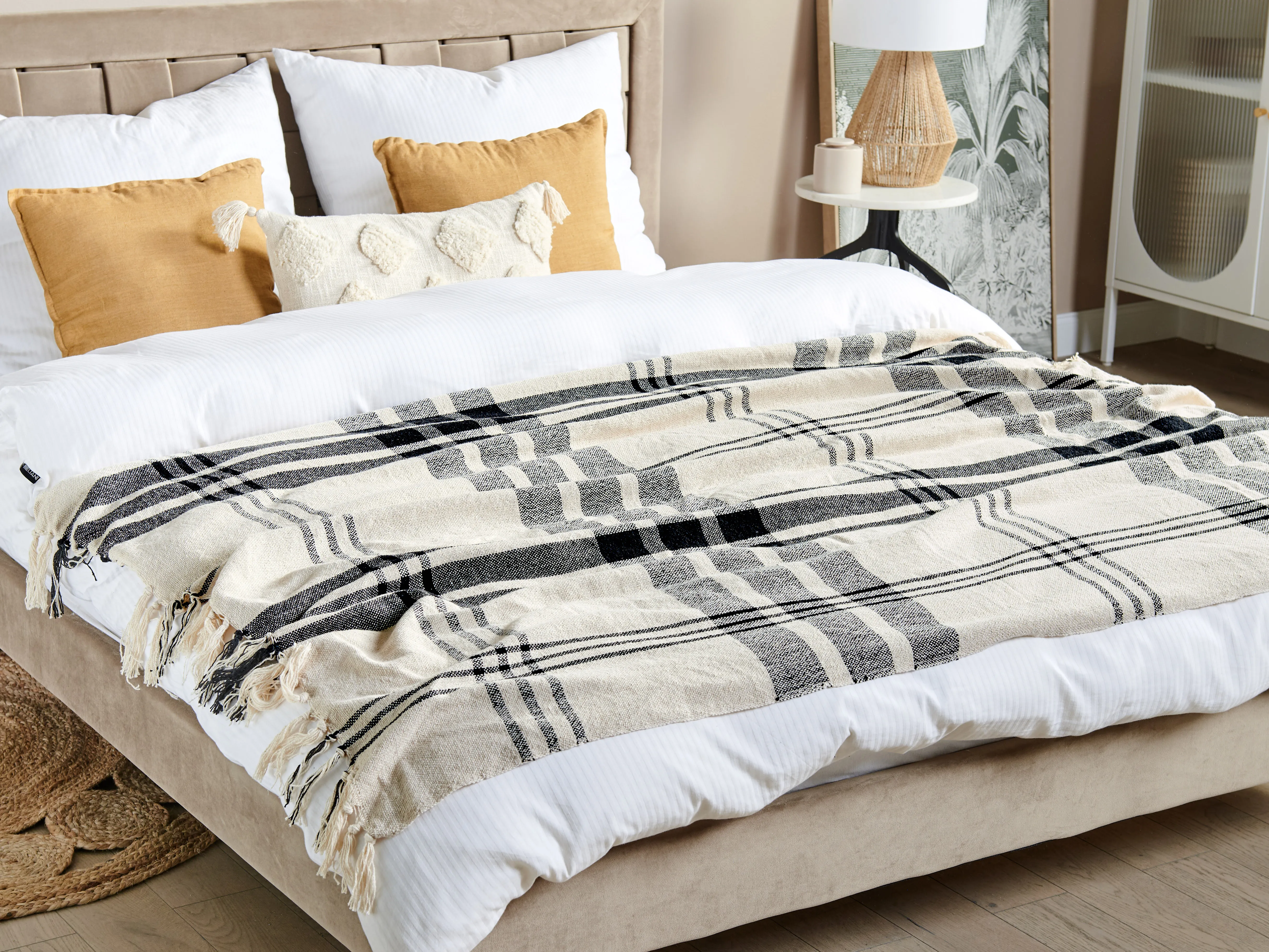 Plaid YUVALI Katoen 130 x 170 cm Wit