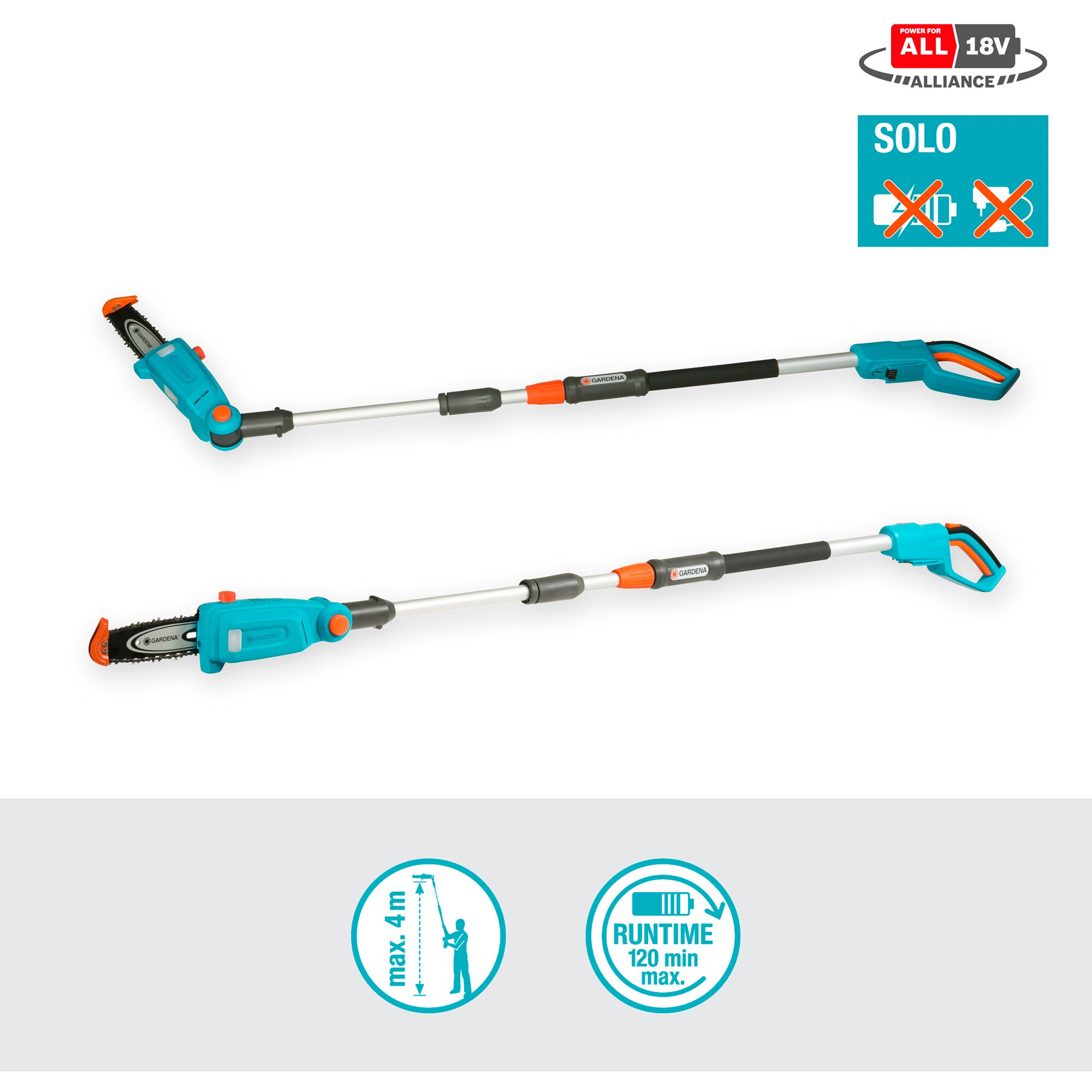 GARDENA Hochentaster Akku-Teleskop-Hochentaster TCS 20/18V P4A solo