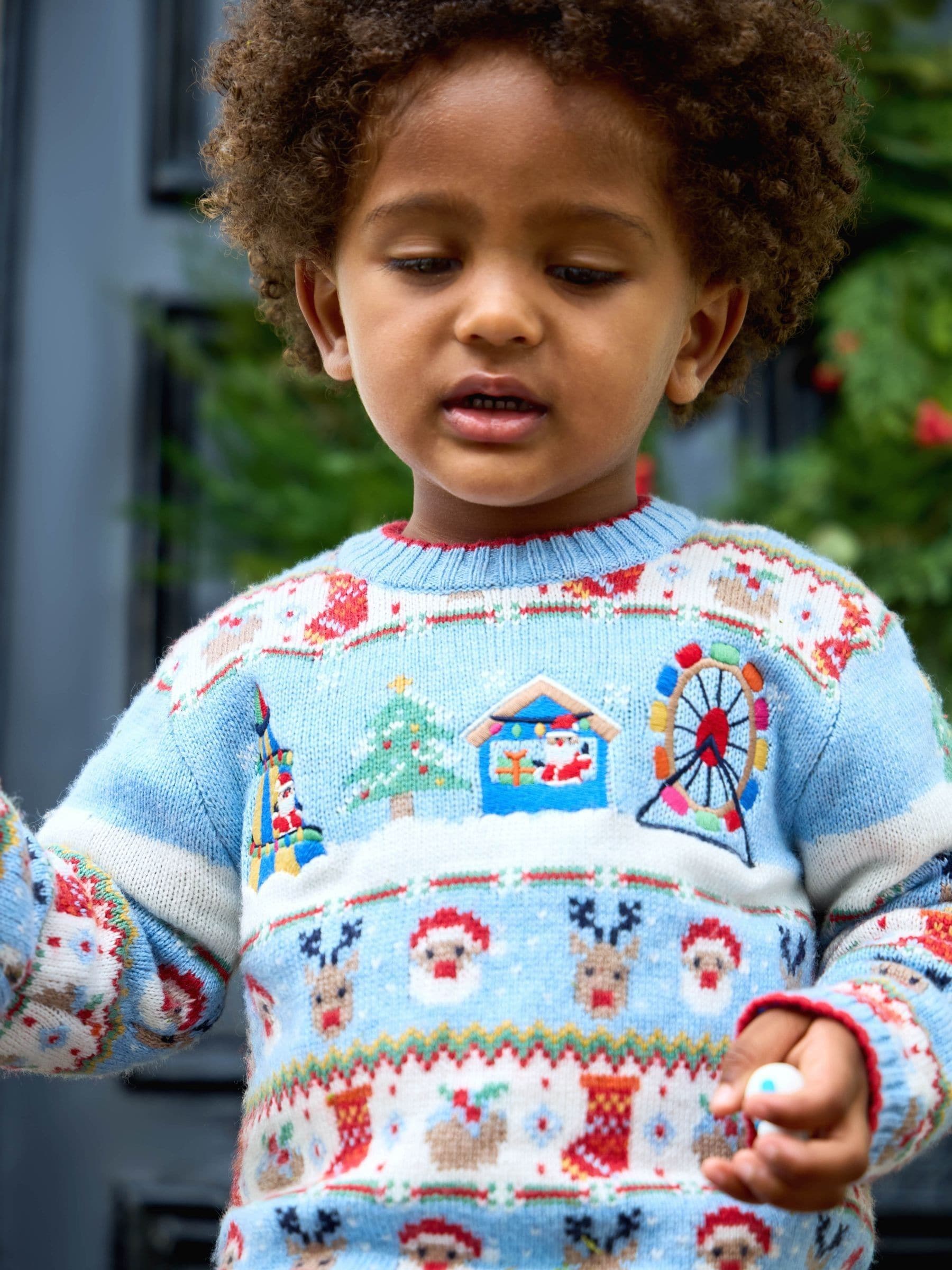 Jojo Maman Bébé kersttrui met fairislepatroon