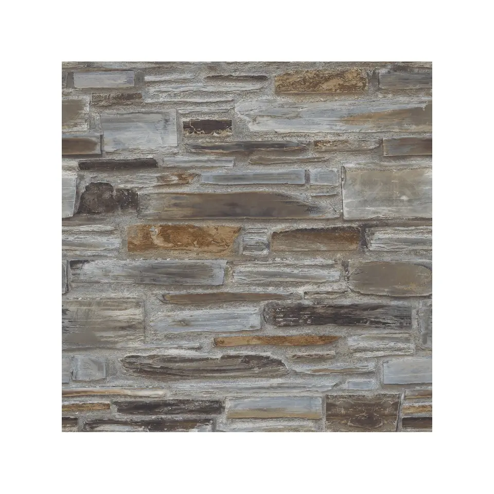 Dutch Wallcoverings - Exposure steen bruin/grijs - 0,53x10,05m
