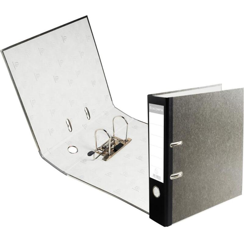 Classeur à levier cartonné Exacompta Prem'Touch A4 maxi - Dos 8 cm gris