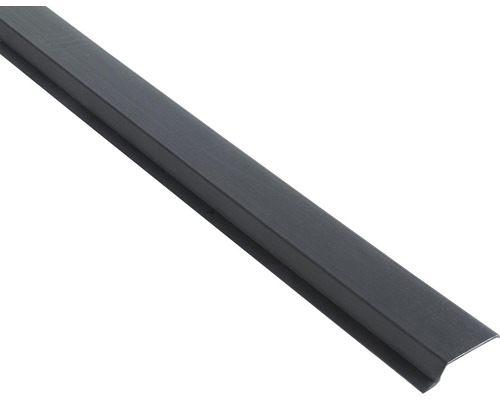 Gegolfd membraanprofiel, kunststof, zwart, 2000 x 25 x 80 mm