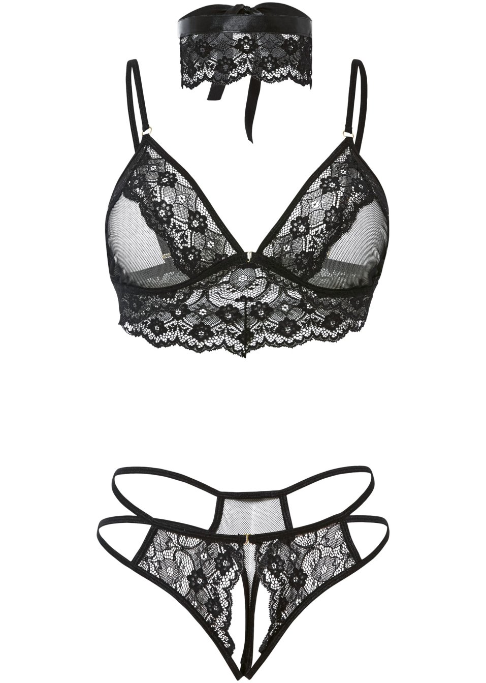 Soutien-gorge bustier, string et bandeau pour les yeux