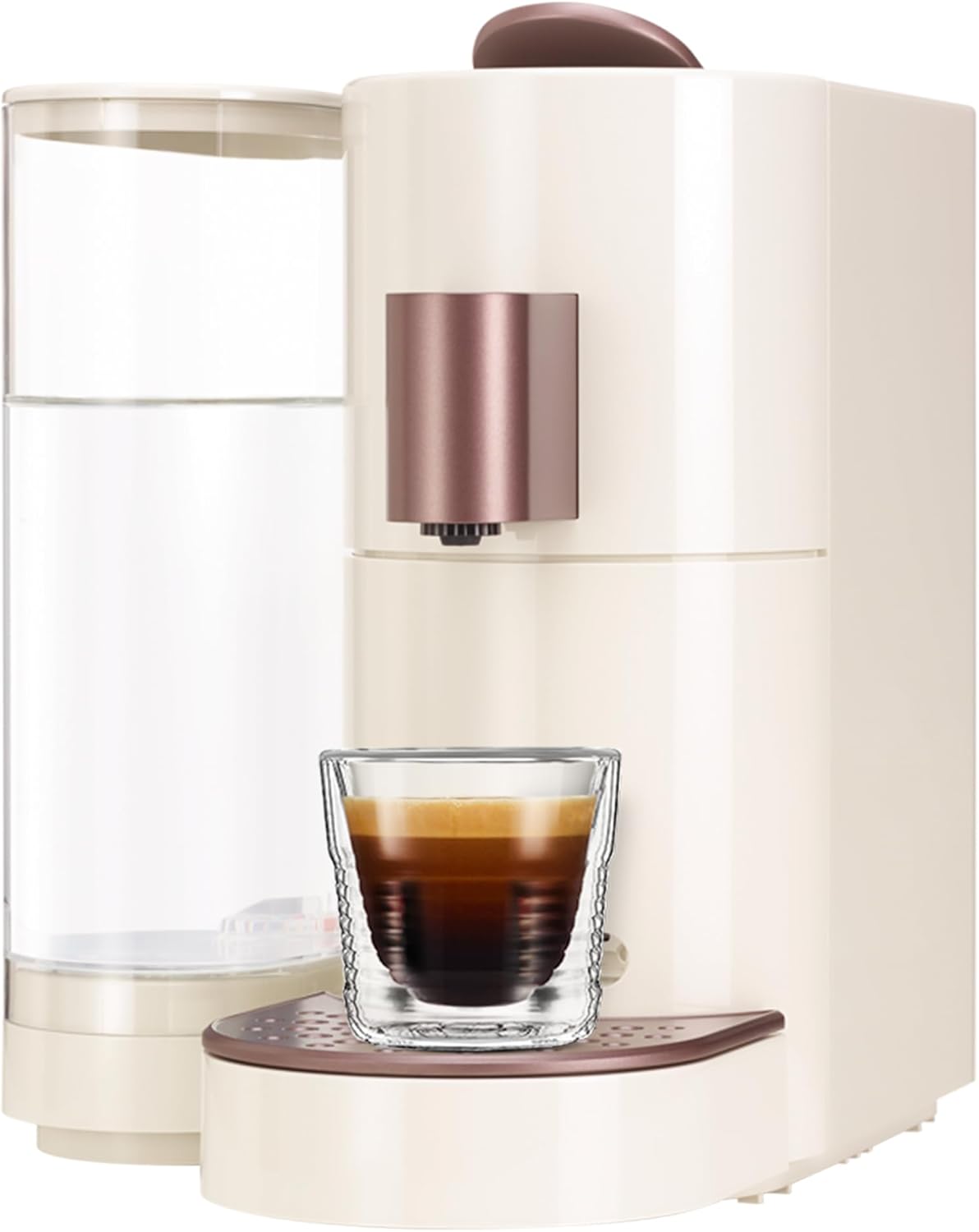 K-FEE TWINS II Kapselmaschine | kompatibel ALDI EXPRESSI* Kapseln | Kaffeemaschinen für Kaffee, Tee & Kakao | 2,3L Wassertank | Beige-Bronze