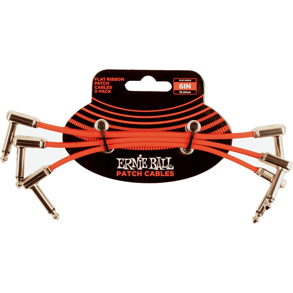 Ernie Ball 6402 patchkabel mono haaks rood 15 cm (set van 3)