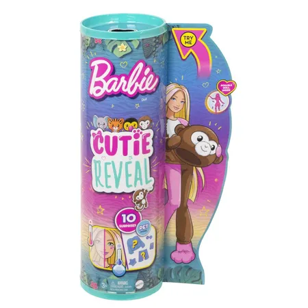 Barbie Cutie Reveal Dschungel Serie Puppe - Äffchen