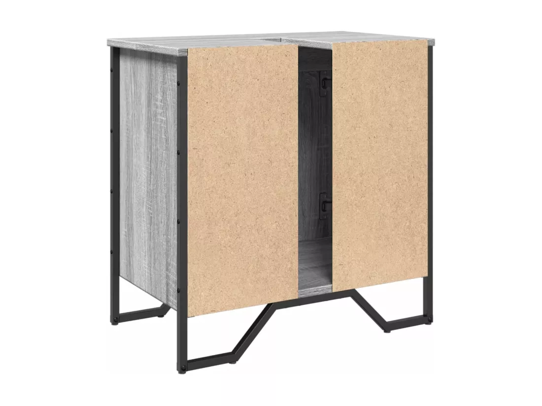 Armoire lavabo de salle de bain sonoma gris 60x35x60 cm
