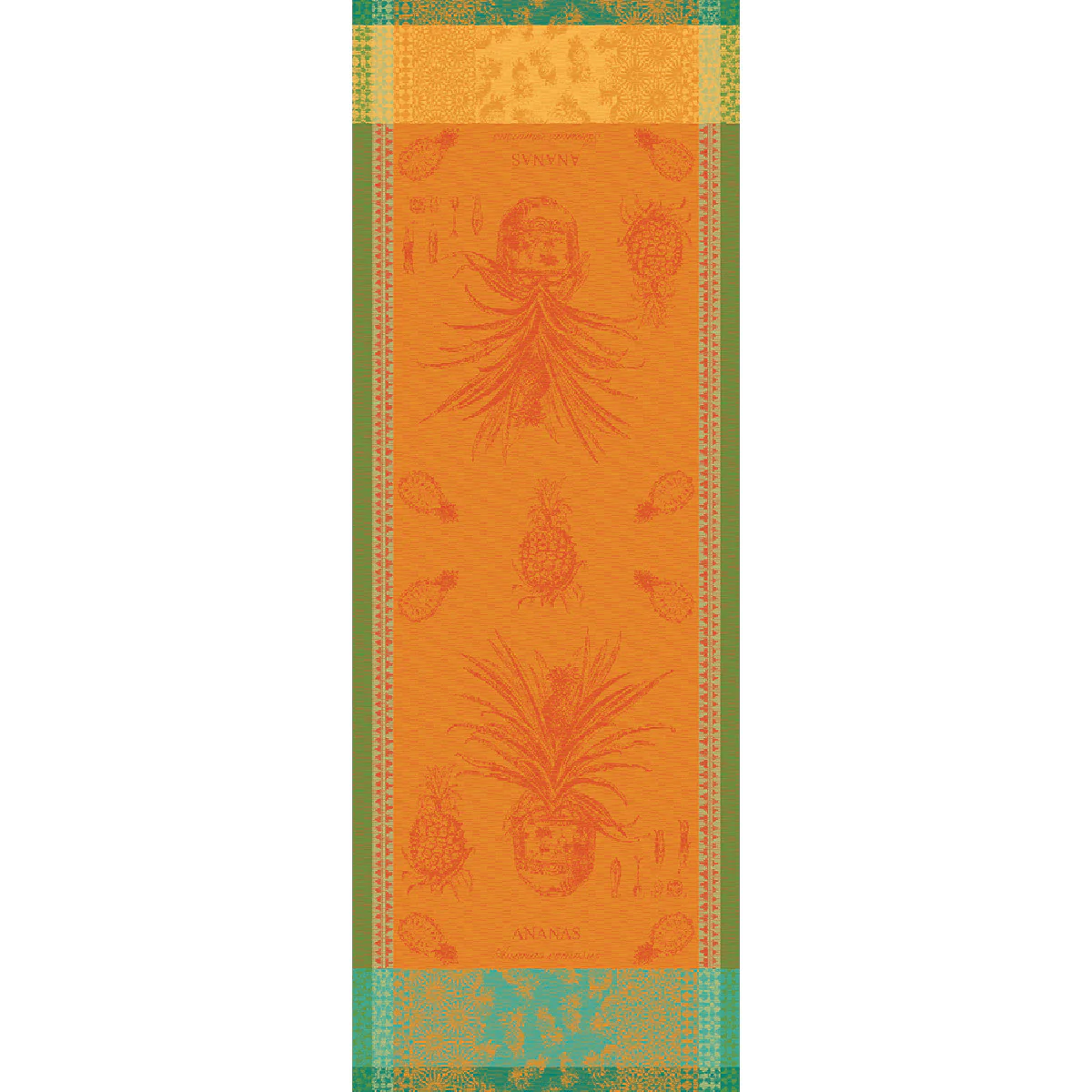 Chemin de table pur coton orange 55X150 Garnier Thiebaut