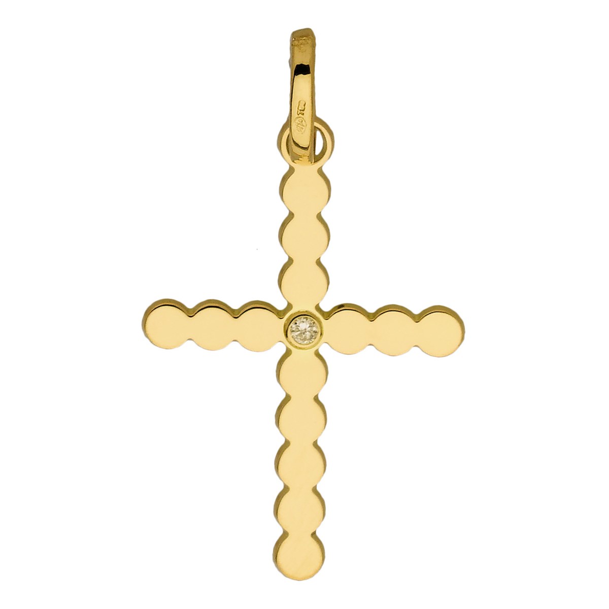 Pendentif Braillaxis croix perlée or diamant