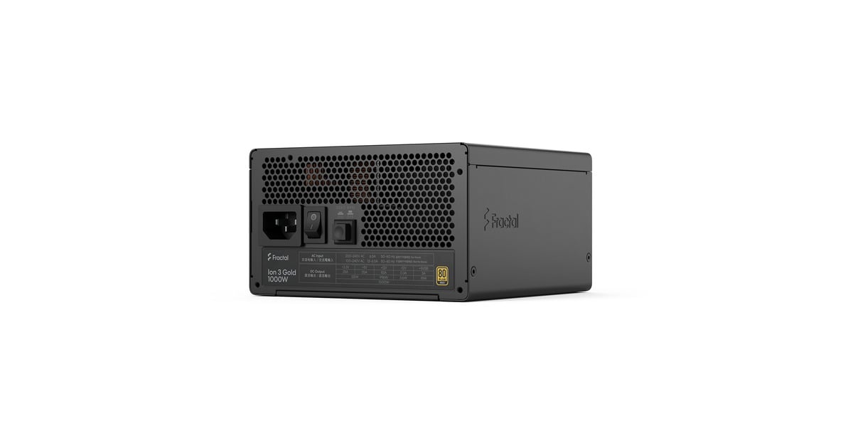 Fractal DesignION Gold 3 modulaire 1000 watt voeding   (Zwart, 1x 12V-2x6, 3x PCIe)