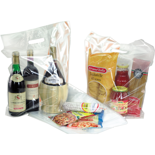 Tas, LDPE, dKT, 30x 8x44cm, draagtas, transparant