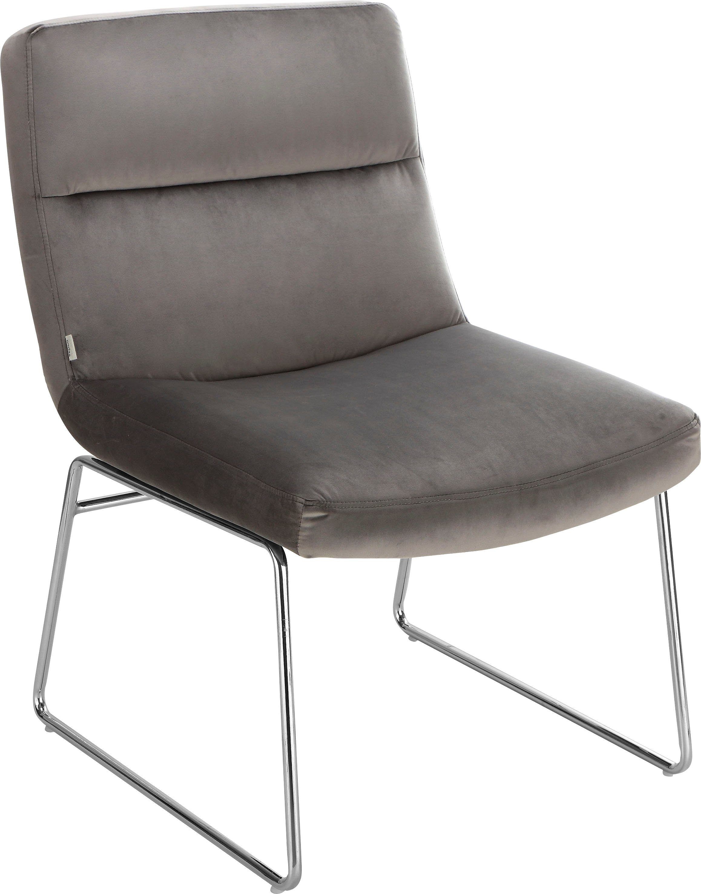 Home affaire Sessel »Gil, Loungesessel Wohnzimmer,« Samtvelours Bezug, in drei Farbvarianten, Sitzhöhe 47,5 cm
