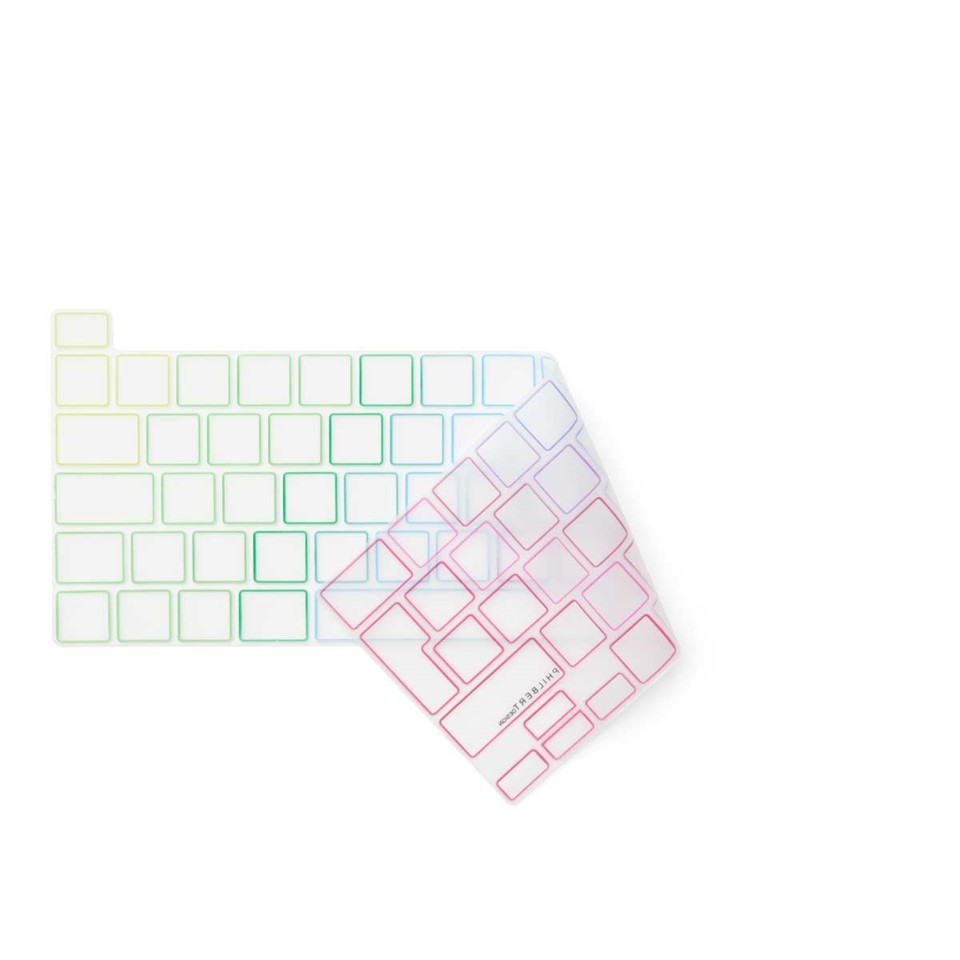 Philbert - Keyboard cover Europe -MacBook Pro 13” M1-M2 2020/2022 and 16” 2019 Transparent/Rainbow