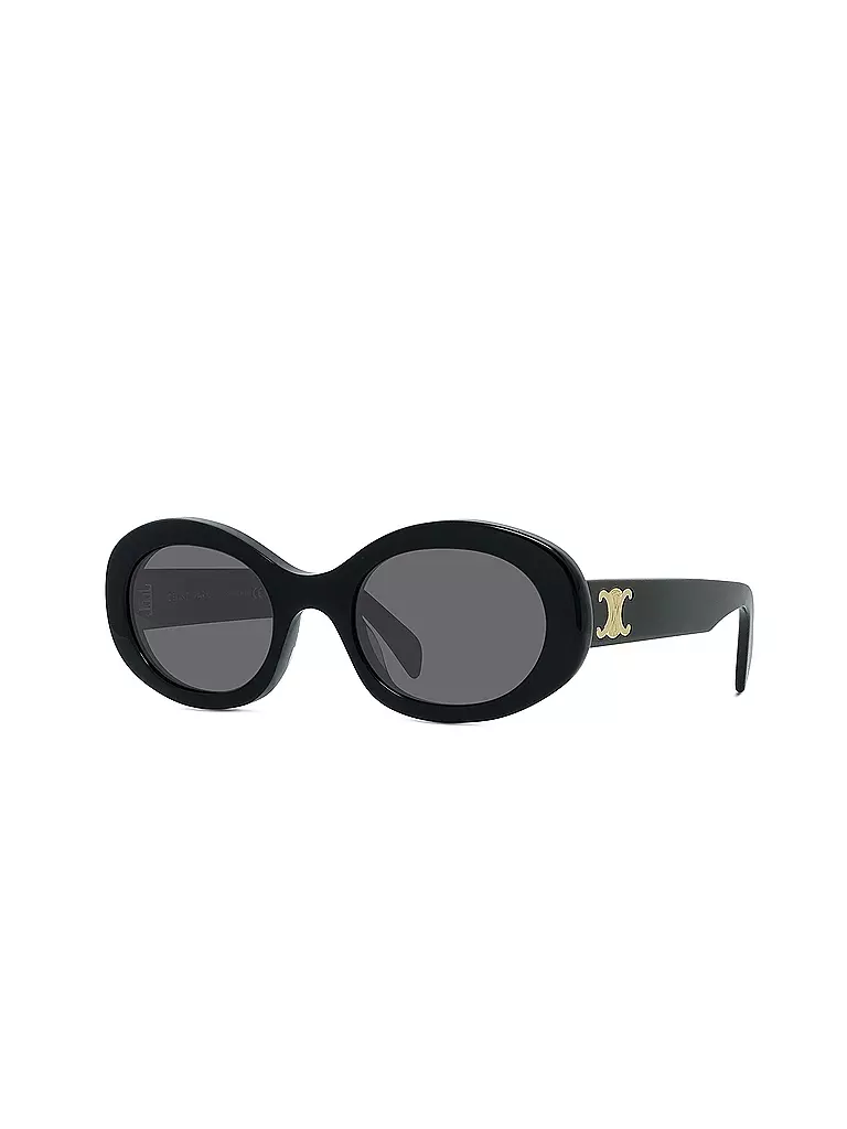 CELINE Triomphe schwarze runde Sonnenbrille schwarz