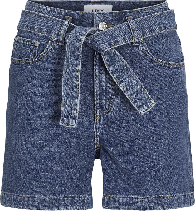JJXX JXCELEN HW PAPERBAG DENIM SHORTS EX Medium blue denim