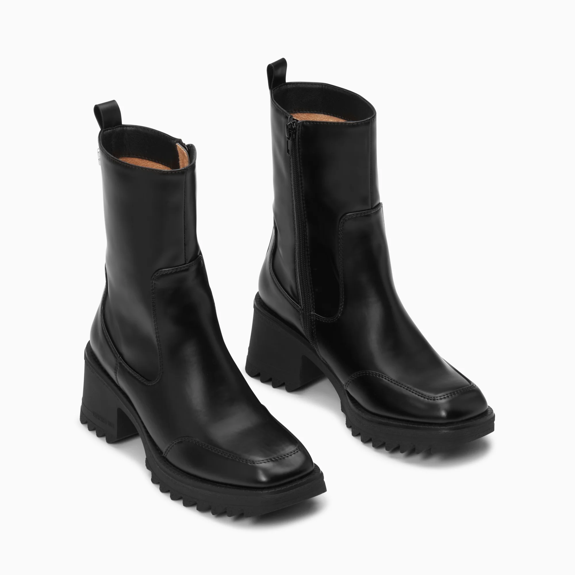 Bottines-Bottines de pluie Lea noires à talon cranté