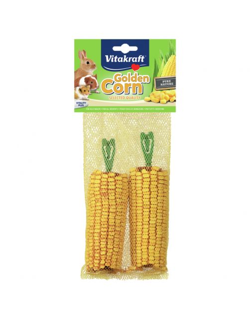 Vitakraft Golden Corn Maiskolf - Knaagdiersnack - 2 stuks