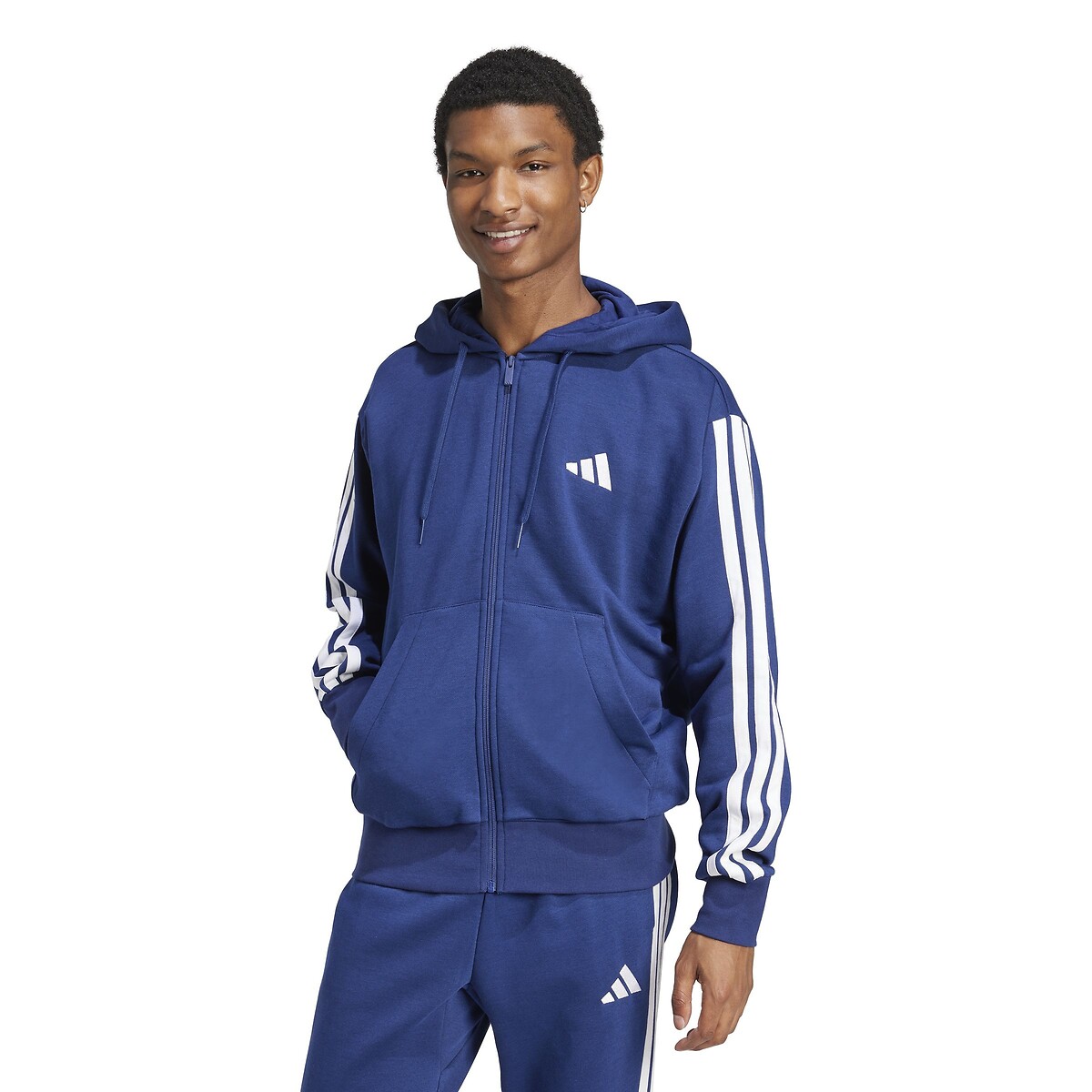 ADIDAS ROUPAS ESPORTIVAS<br>Moletom com capuz e 3 listras Essencial