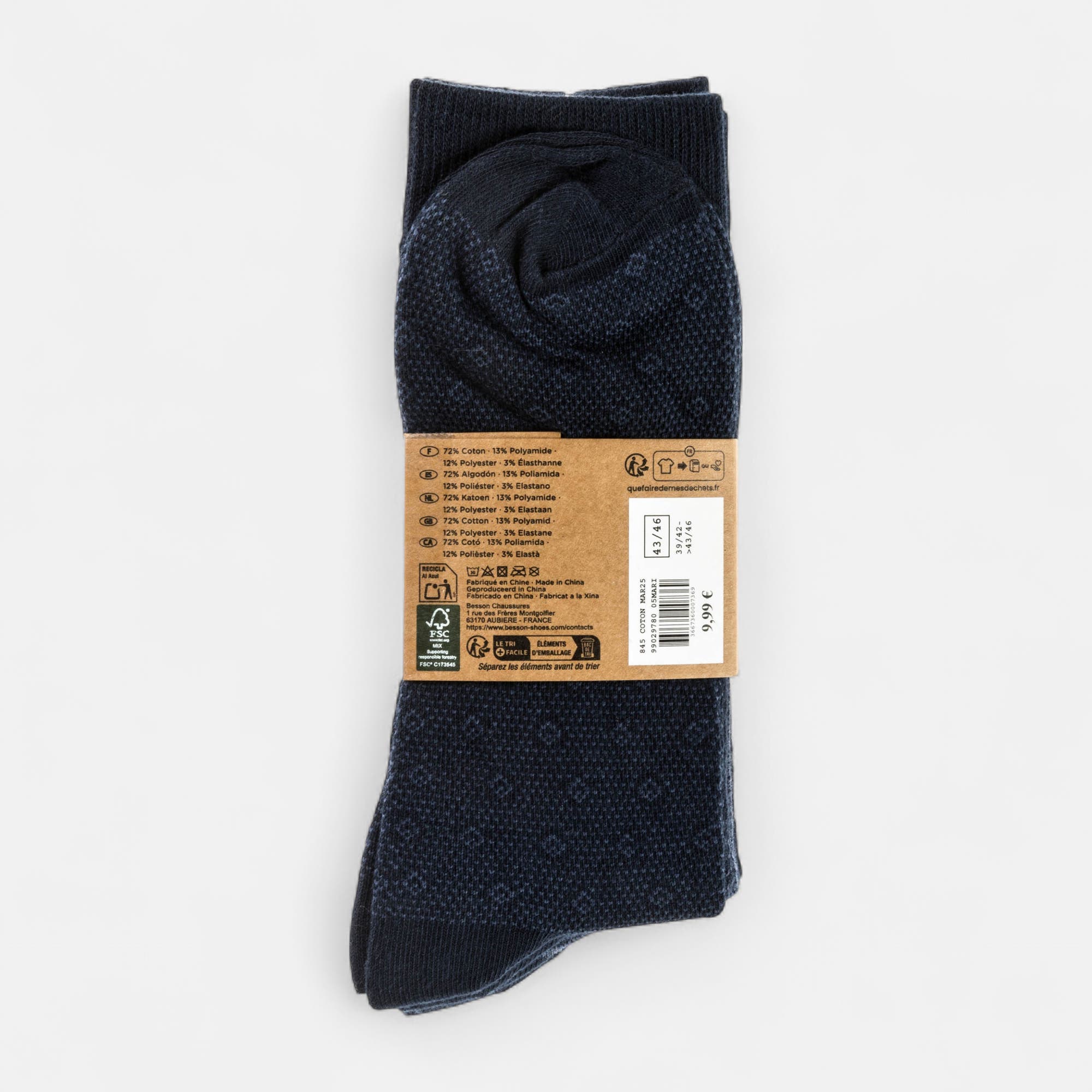 Chaussettes Homme bleu marine
