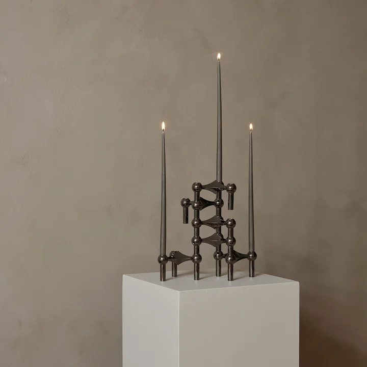 Stoff Nagel - Kerzenhalter, Chrom