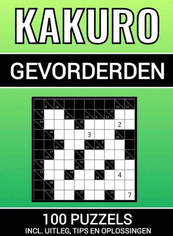 Puzzelboek - 100 Medium Kakuro Puzzels - A5 Formaat - Paperback