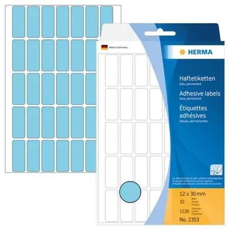 HERMA Vielzweck-Etiketten 12x30mm, blau