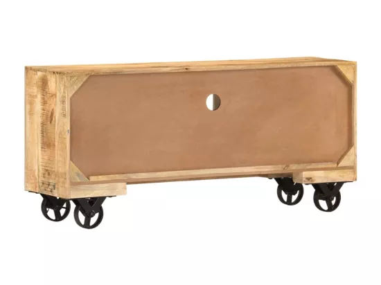Meuble TV Bois de manguier brut 110x30x50 cm