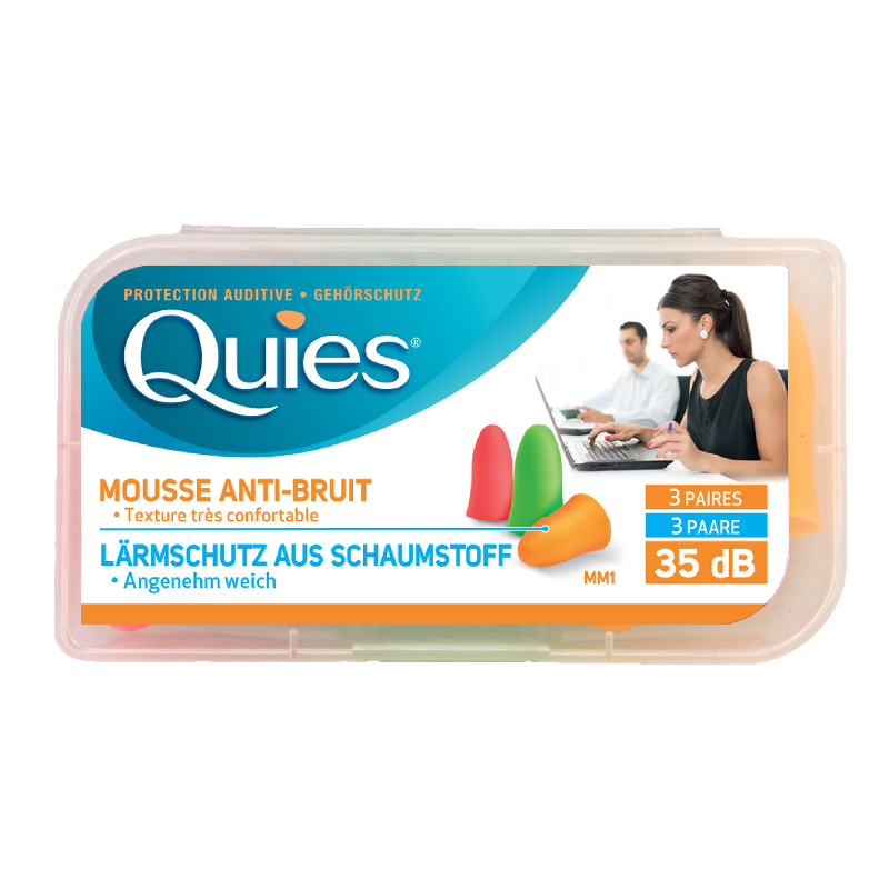 QUIES Lärmgehörschutzkugeln Schaumstoff 6 Stk