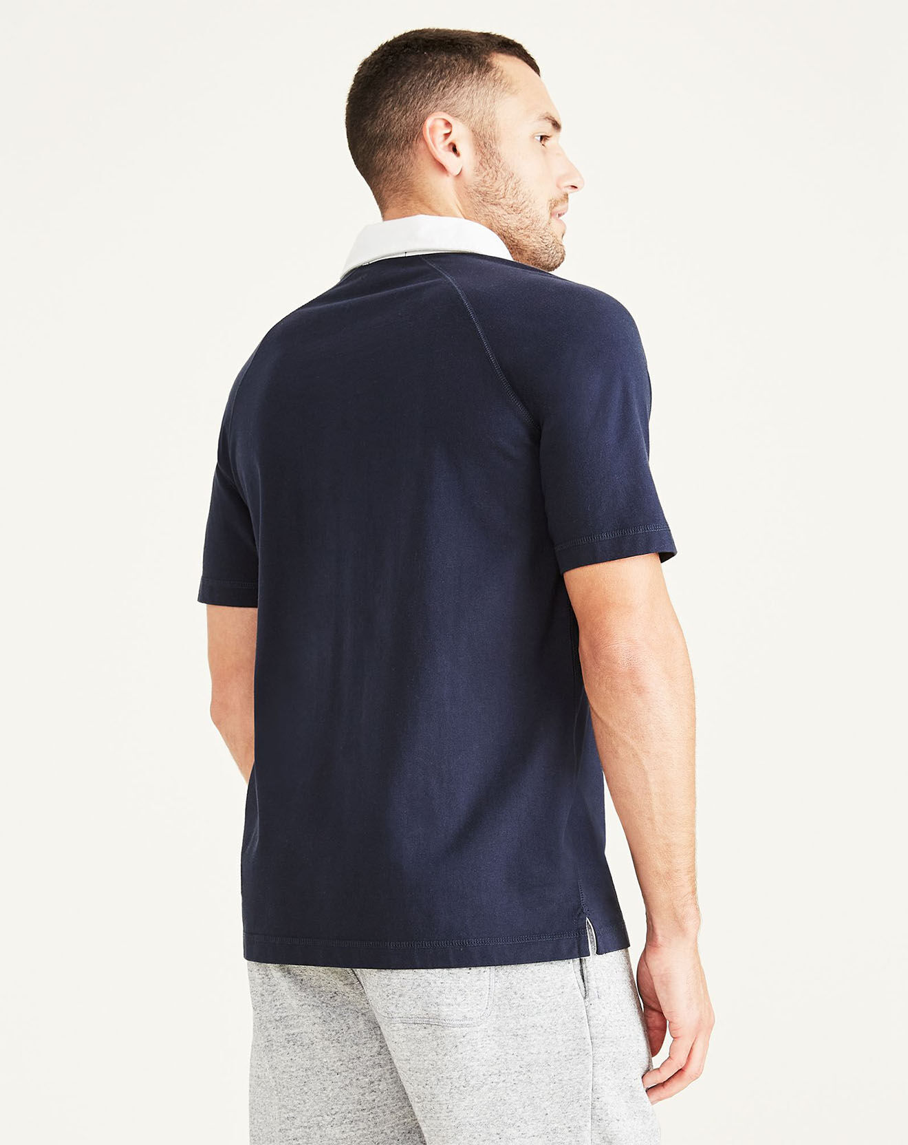 Dockers Polo Manches Courtes Sport Rugby bleu foncé