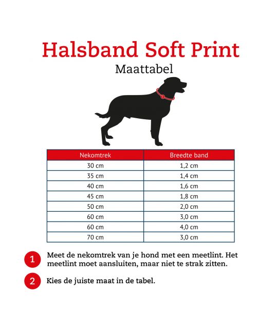 Adori Halsband Soft Met Print Donkerbruin - Hondenhalsband