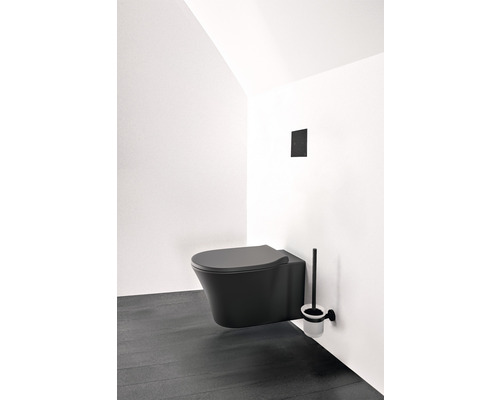 Ideal Standard Connect Air wandclosetset, randloos, matzwart met toiletzitting K8768V3