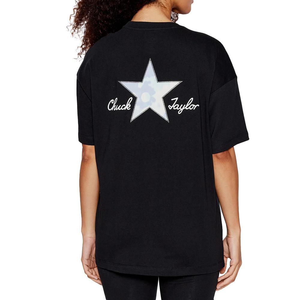 Converse T-shirt Noir Femme Converse Infill Star 10023207