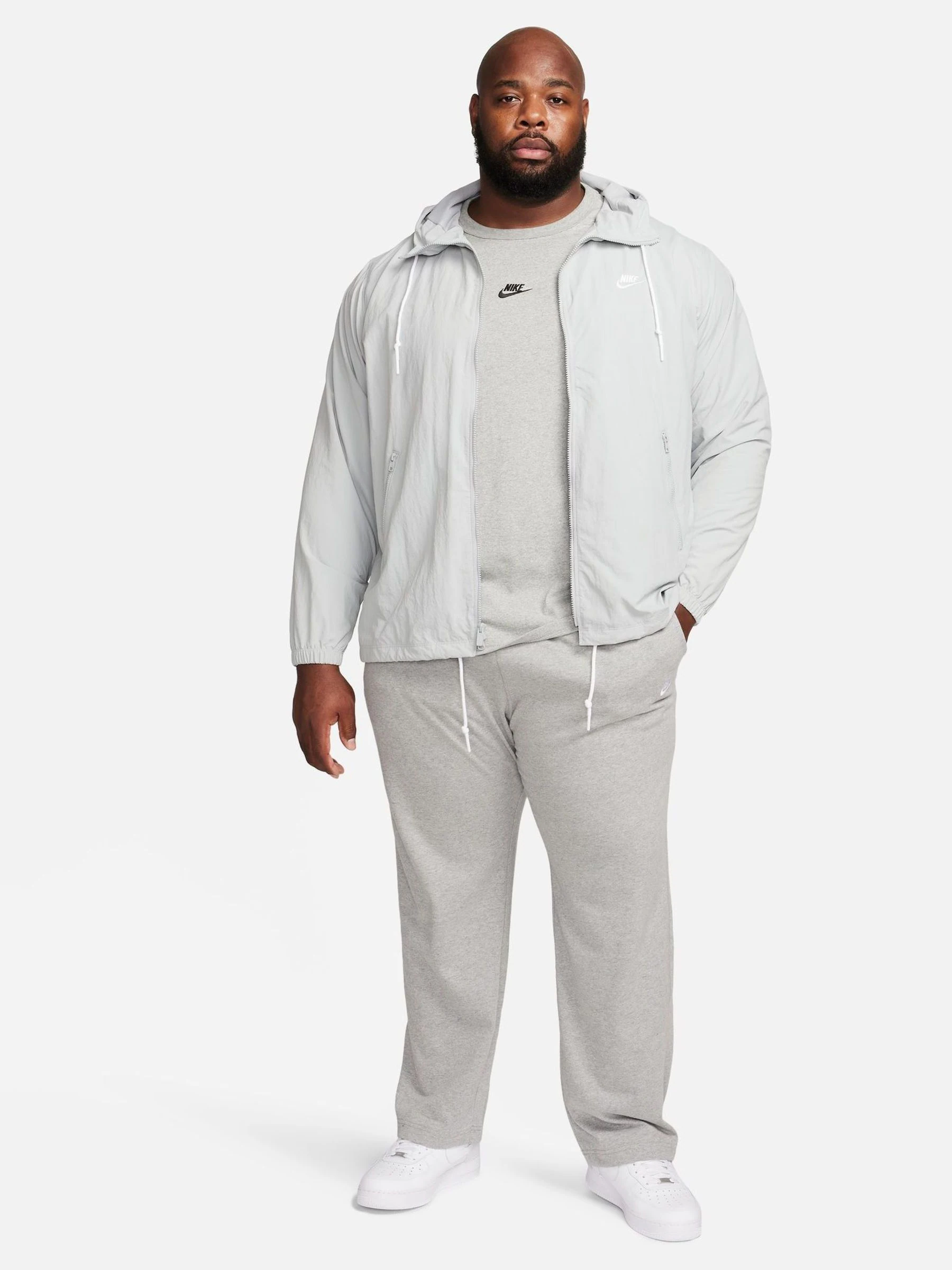 Grijs - Nike Sportkleding Club gebreide joggingbroek met open zoom van 100% katoen