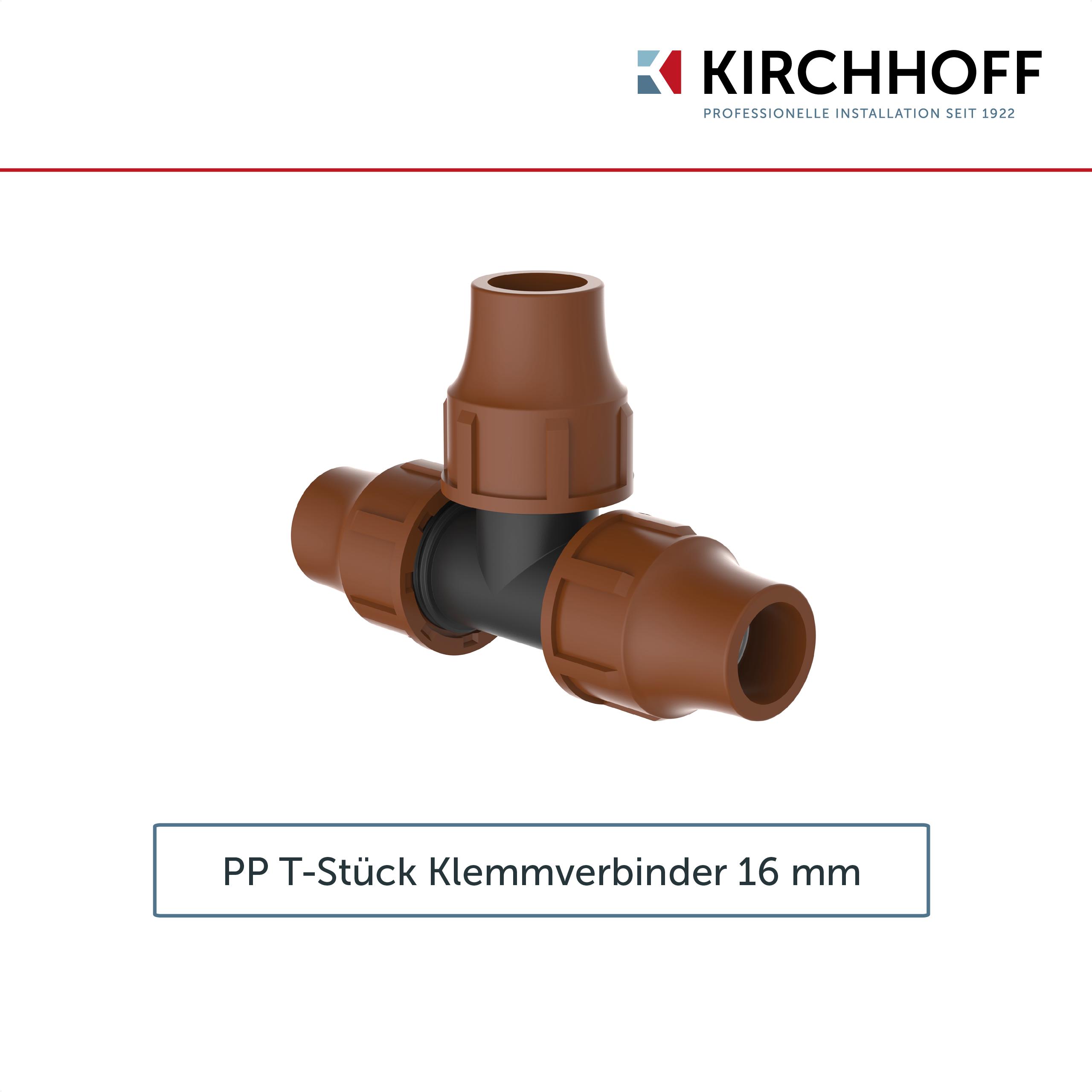 KIRCHHOFF T-Stück für Tröpfchenbewässerung, Schraubverbindung für Drip-Bewässerung, Gartenbewässerung Made in EU