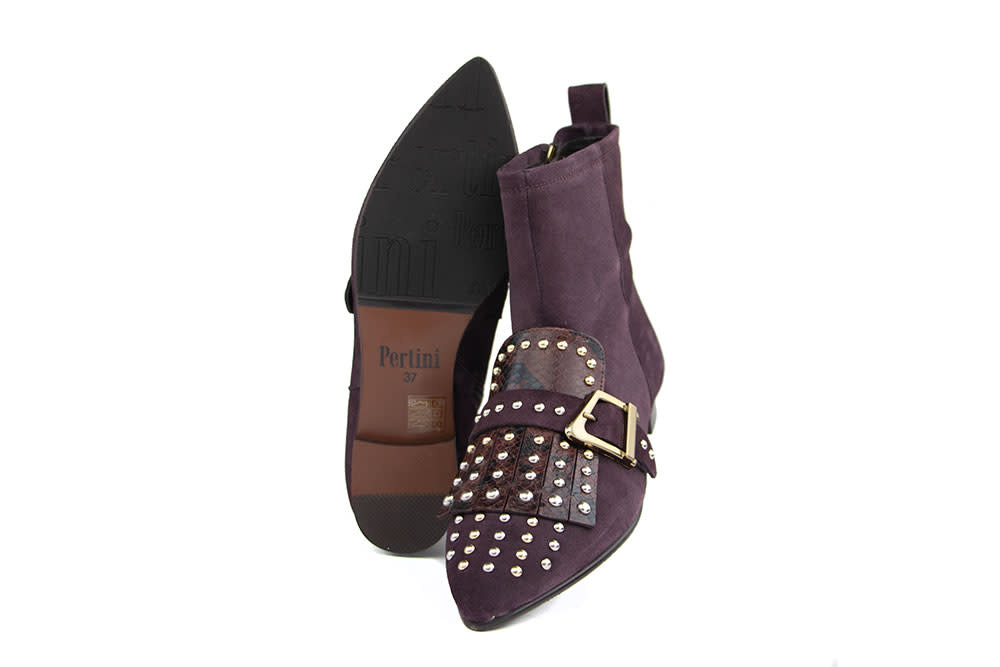 Pertini Enkellaars Studs Daino Prugna Kurenai Bourke