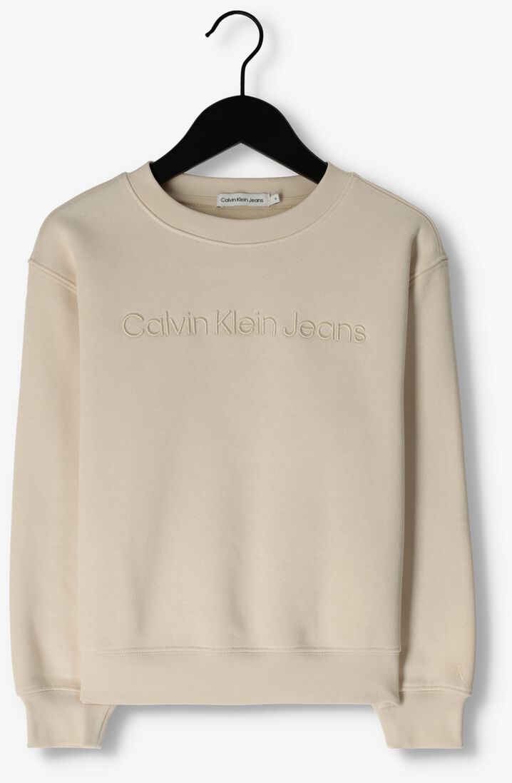 CALVIN KLEIN beige calvin klein trui ck embroidery logo sweatshirt