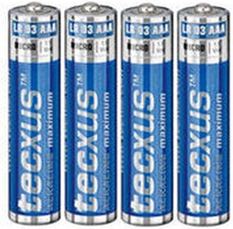 Tecxus - AAA LR03 - Alkaline Batterijen - 4 Stuks - 1.5V